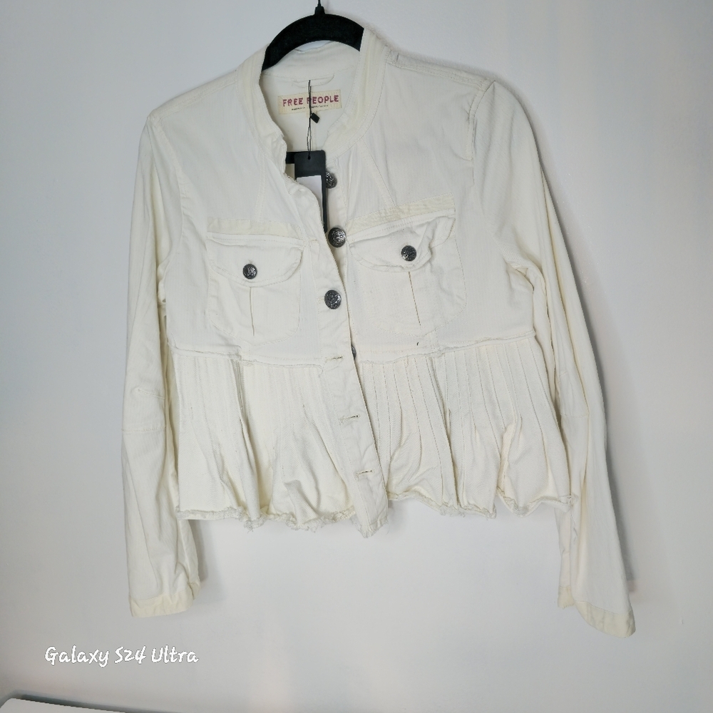 Free People White Women's Jacket - Picture 4 of 5